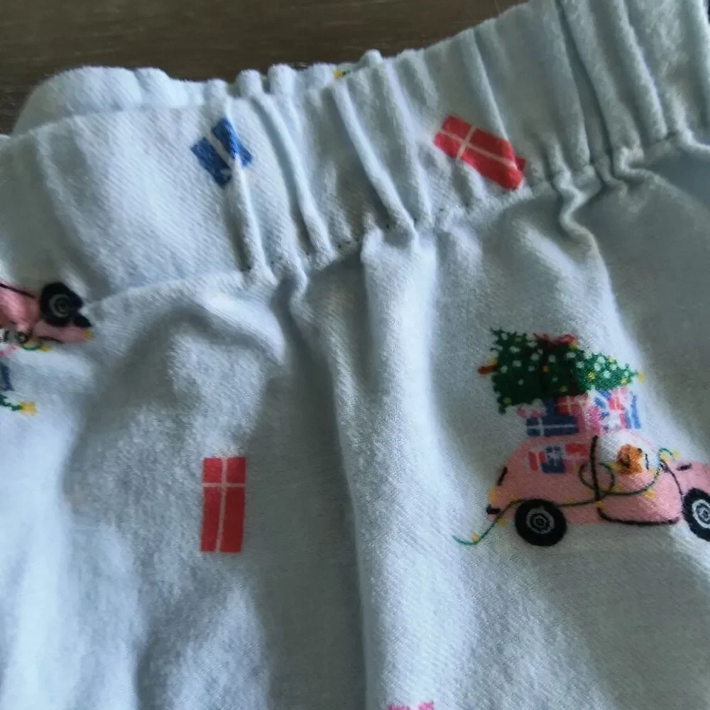J. Crew Holiday Pajama Pants Womens M Blue Multi Flannel Dogs Christmas PJs Cozy